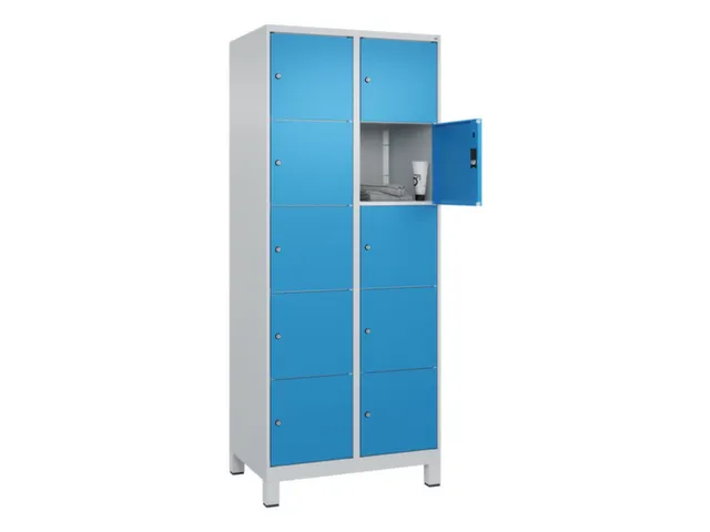 lockerkast,HxBxD 1950x800x500mm,2x5vakken,vak B 400mm,cil.-slot,voeten