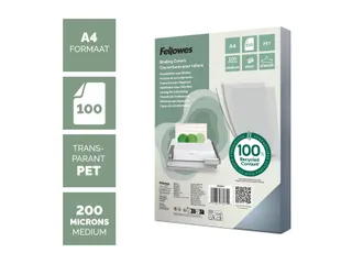 Voorblad Fellowes A4 PET 200 micron recycled transparant - 3