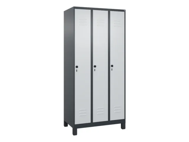 locker,HxBxD 1950x900x500mm,3vak,vak B 300mm,draaigrendel,voeten