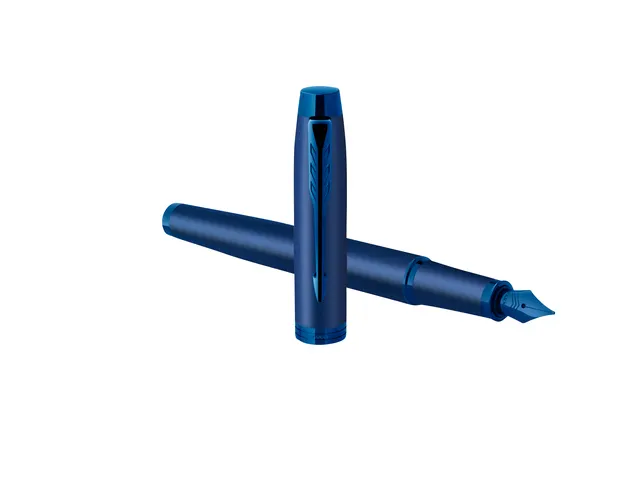 Vulpen Parker IM Monochrome Blue Stainless Steel Medium Blauwe inkt