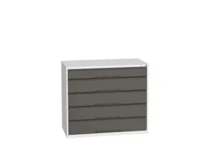 ladekast HxBxD 900x1050x550mm 5laden romp RAL7035 front RAL7016 - 1