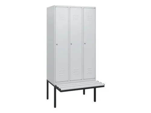 locker met bank,HxBxD 1950x900x815mm,3vak,vak B 300mm,cil.-slot