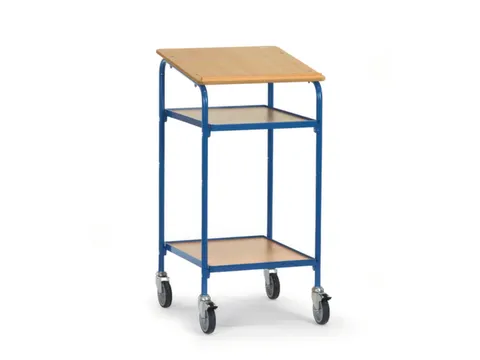 Mobiele Lessenaar 100kg Hxbxd 1100/1195x600x500mm 2 Houten Legborden