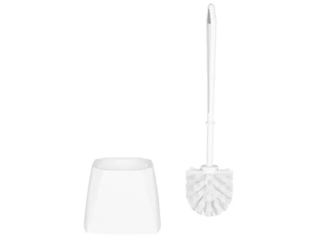 Brosse de toilette Classic avec support carré blanc