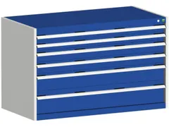 ladekast 800x1300x650mm 6laden zware lasten RAL7035 front RAL5010