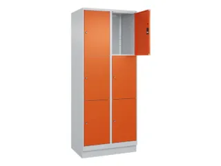 lockerkast,HxBxD 1950x800x500mm,2x3vakken,vak B 400mm,cil.-slot,sokkel - 1