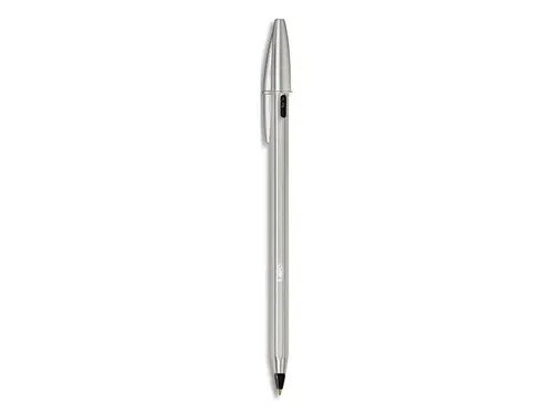 balpen Cristal Re-new, zilveren lichaam zwarte inkt