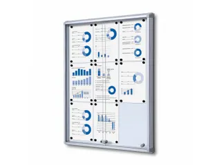 Vitrinekast Mededelingenbord Fire-proof schuifdeuren 9xA4 - 1