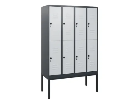 dubbeldekse locker,HxBxD 1950x1200x500mm,4x2vak.,vak B 300mm