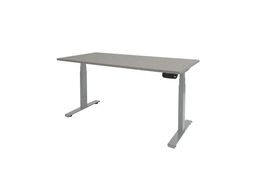 Dextro Plus Zit-sta Bureau Elektrisch 120x80 Licht Grijs 25mm Alu