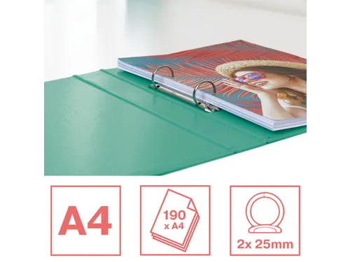 Colour'Breeze ringmap 2 rings PP A4 harde kaft groen