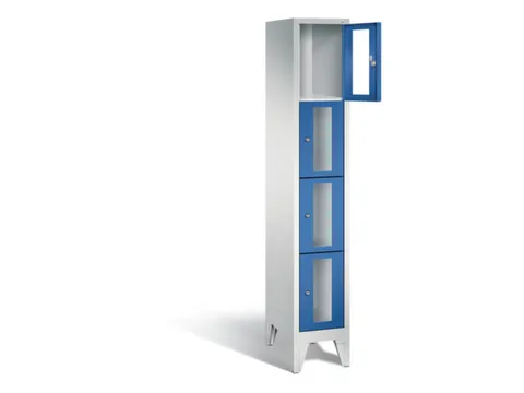 lockerkast 1850x320x500mm 1x4 vakken Cilinderslot Poten, RAL5010