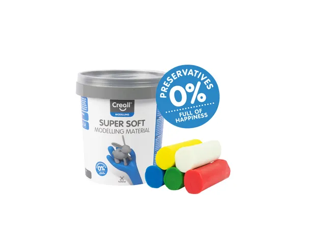 Klei Creall supersoft rood/blauw/groen/geel/wit assorti