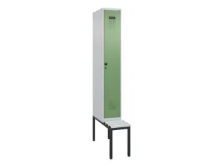 locker met bank,HxBxD 2120x300x815mm,1vak,vak B 300mm,draaigrendel - 2