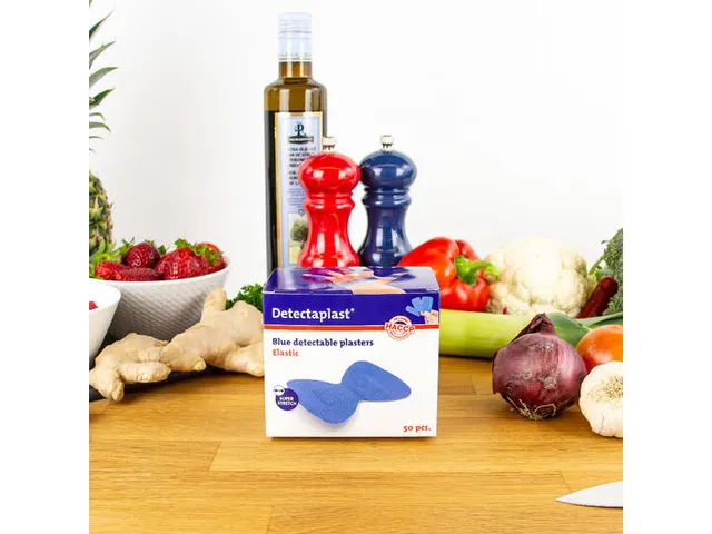 Detectaplast 8245 vlinder textielpleister elastisch blauw 50 stuks
