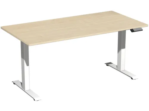 Elektrisch ihv bureau,HxBxD 630-1280x1600x800mm,blad esdoorn