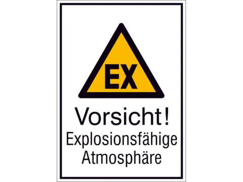 waarschuwings-combibord,Pas op! Explosiegevaarlijke atmosfeer,hard PVC