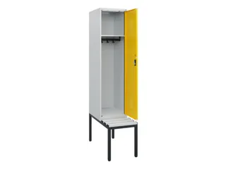 locker met bank,HxBxD 1950x400x815mm,1vak,vak B 400mm,cilinderslot - 1