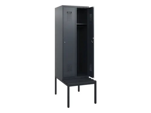 locker met bank,HxBxD 1950x600x815mm,2vak,vak B 300mm,cilinderslot