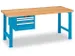 établi,HxlxP 850x1500x800mm,plateau hêtre,force 600kg,laquage RAL501