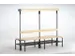 banc double,HxLxP 1670x2000x725mm,barrettes en bois,RAL7016