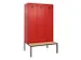 locker met bank,voor scheiding van kleding,HxBxD 2120x1200x815mm,3vak