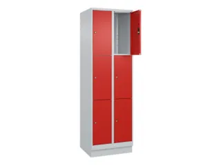 lockerkast,HxBxD 1950x600x500mm,2x3vakken,vak B 300mm,cil.-slot,sokkel - 1