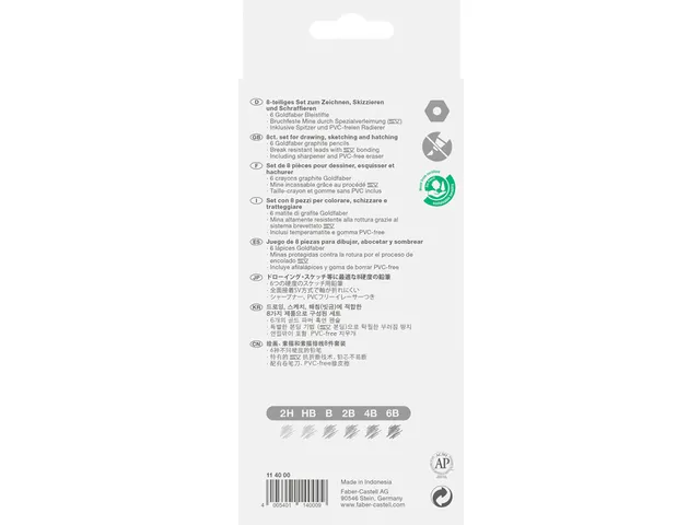 Potlood Faber-Castell 6 hardheden inclusief puntenslijper en gum