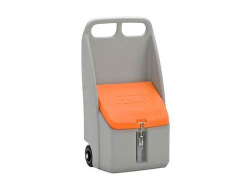 strooigoedbak,70l,HxBxD 1070x590x390mm,PE,grijs,deksel oranje,2wielen