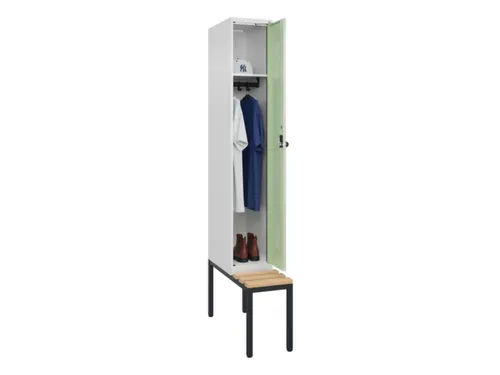 locker met bank,HxBxD 2120x300x815mm,1vak,vak B 300mm,draaigrendel