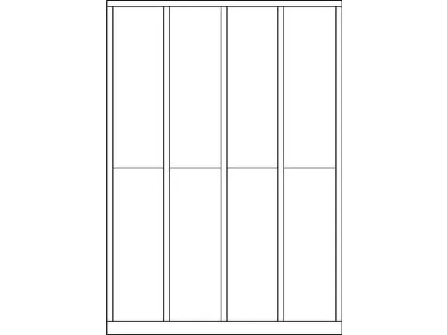 lockerkast,HxBxD 1850x1200x500mm,4x2vakken,RAL7035,front RAL7035