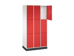 lockerkast,HxBxD 1950x920x500mm,3x3vakken,cil.-slot,sokkel