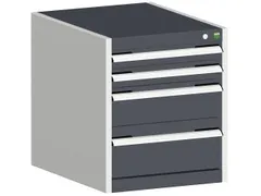 ladekast HxBxD 600x525x525mm 4laden romp RAL7035 front RAL7016