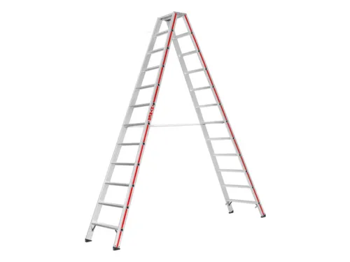 trapladder,beide zijden,2x12treden,Stand H 2,31m,balk L 3,04m