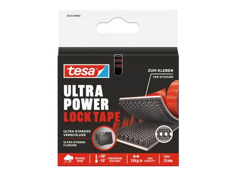 Klittenband tesa Ultra Power Lock Tape 100cmx25mm zwart