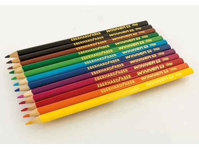 Crayon triangulaire Eberhard Faber Winner assorti étui 6 pièces