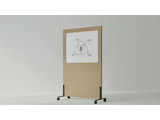 Silva verrijdbaar akoestisch whiteboard beige 200x120cm - 1