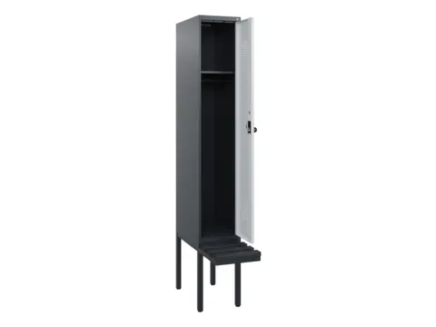 locker met bank,HxBxD 1950x300x815mm,1vak,vak B 300mm,draaigrendel