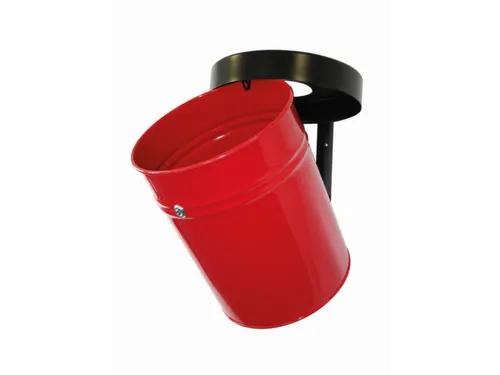 afvalbak,vlamdovend,30l,HxØ 415x344mm,wandmontage,kop zwart