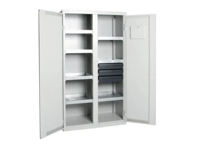 Milieukast Plaatstaal 10 Vakken Grijs Ventilatie 1800x1000x500mm