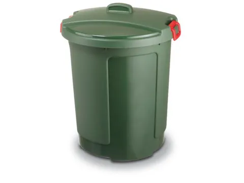 afvalbak,HxØ 640x390-490mm,romp PP groen,deksel PE groen