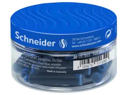Inktpatronen Schneider pot à 30 stuks koningsblauw