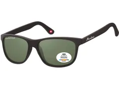 Zonnebril Montana met groen G15 gepolariseerd glas mat zwart