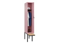locker met bank,HxBxD 2120x300x815mm,1vak,vak B 300mm,draaigrendel