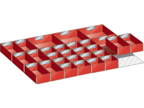 Indelingsmateriaal v. front H 50mm 16/8/4inzetbakjes B 564mm