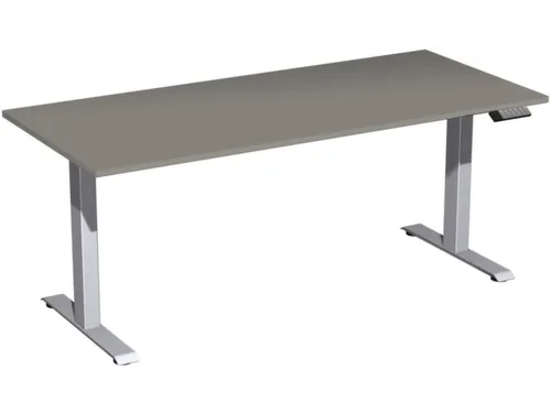 Elektrisch ihv bureau,HxBxD 630-1280x1800x800mm,blad onyxgrijs