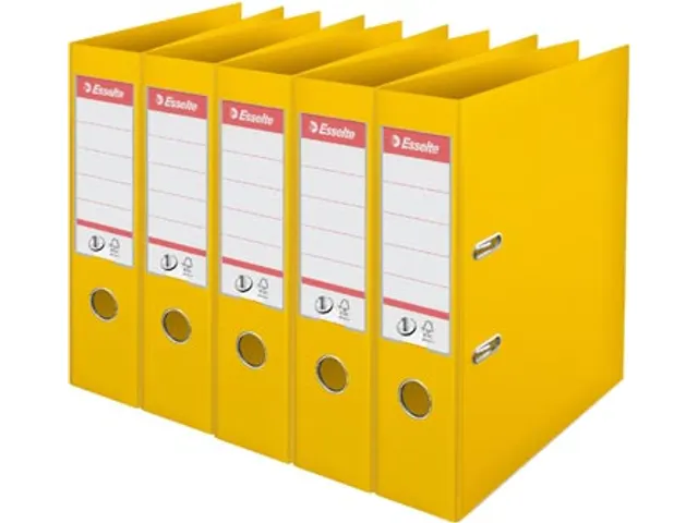 Classeur à levier Esselte Power N°1 PP 75mm jaune 5 pièces