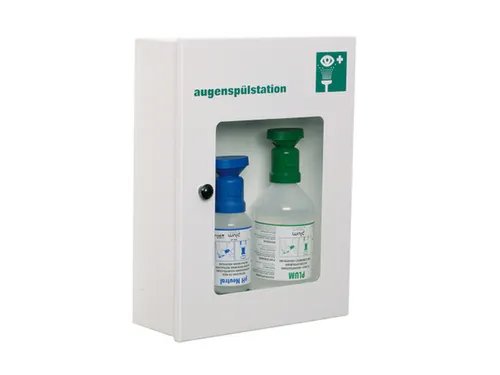 EHBO-kast voor oogbescherming,v. zuren/logen,m. oogspoelflessen