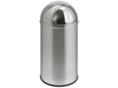 Afvalbak Pushcan 40 liter Mat Chroom