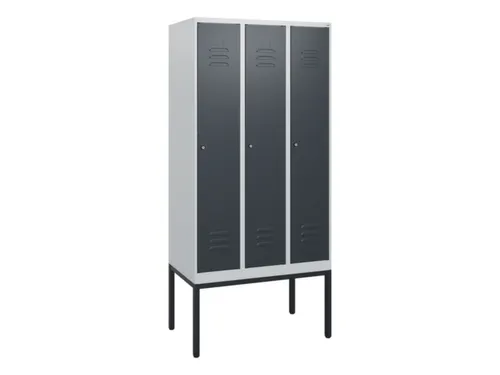 locker,HxBxD 1950x900x500mm,3vak,vak B 300mm,cil.-slot,voetonderstel